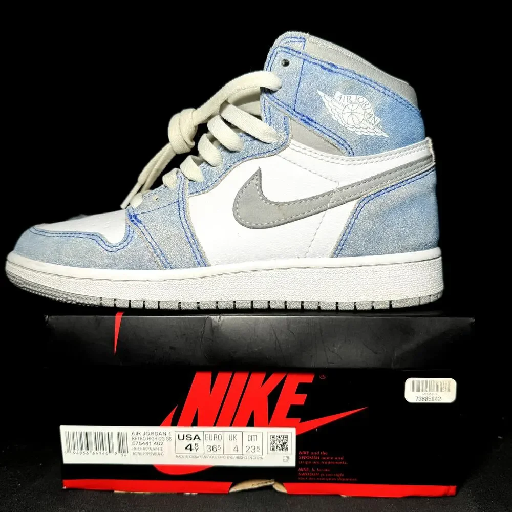 Size 4.5 - Nike Air Jordan 1 Retro High OG GS Hyper Royal 2021 Shoes